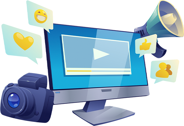 Computador exibindo estratégias de marketing digital